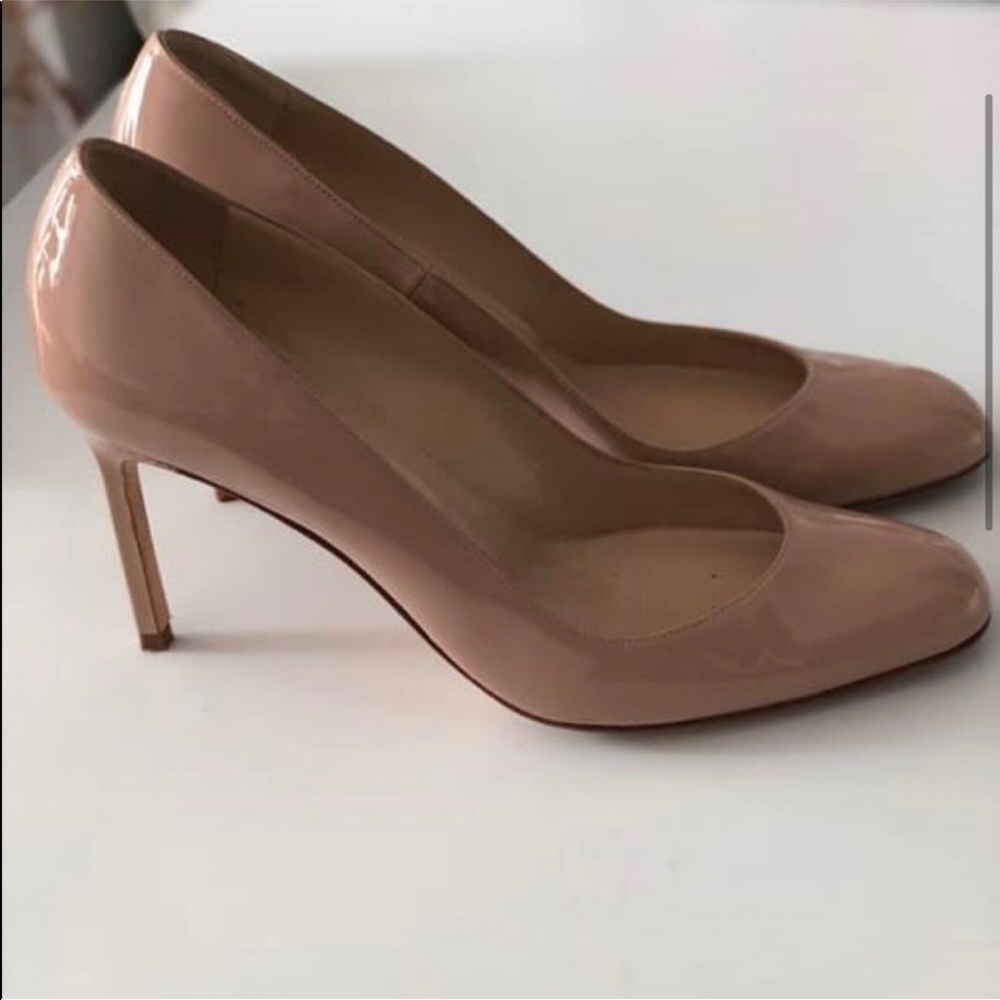 Manolo Blahnik Nude Almond Toe Pumps